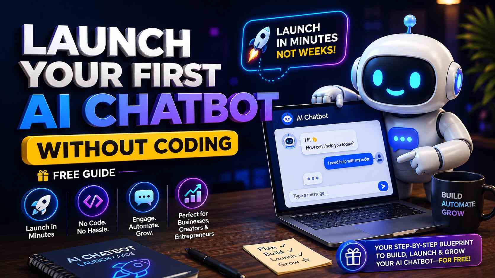 Launch Your First AI Chatbot Without Coding (Free Guide)