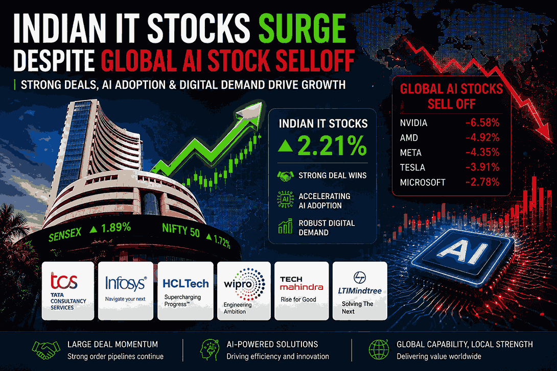 Indian IT Stocks Are Rising While Global AI Markets Bleed. Here Is Exactly Why.